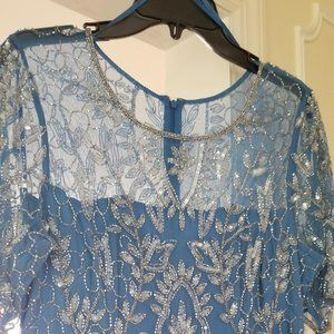 New Adrianna Papell Floral Embellished Gown